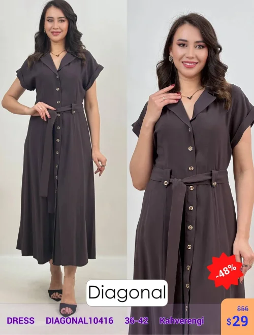 Платье DIAGONAL (Коричневый, модель DIAGONAL10416) оптом