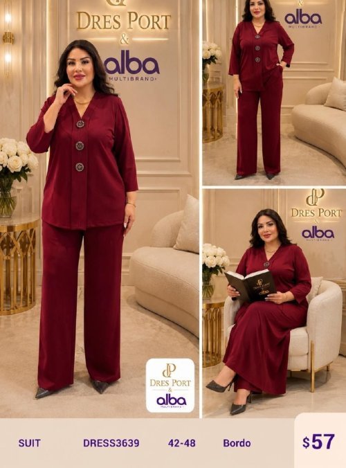 Костюмы и комплекты DIAGONAL (Burgundy, модель DRESS3639) оптом