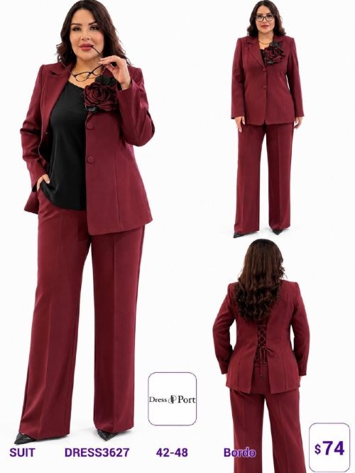 Костюмы и комплекты DIAGONAL (Burgundy, модель DRESS3627) оптом
