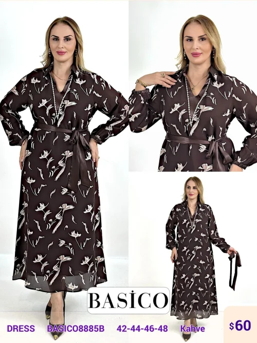 Платье DIAGONAL (Brown, модель BASICO8885B) оптом