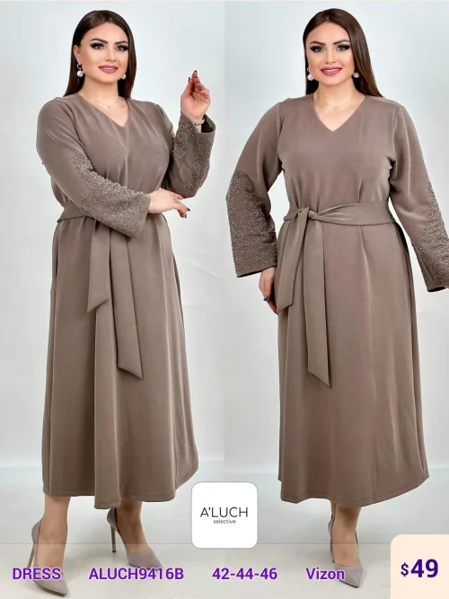 Платье DIAGONAL (Beige, модель ALUCH9416B) оптом