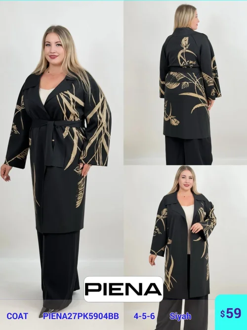 Пальто DIAGONAL (Black, модель PIENA27PK5904BB) оптом