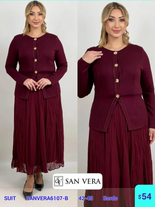 Костюмы и комплекты DIAGONAL (Burgundy, модель SANVERA6107-B) оптом