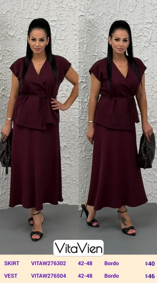 Юбка DIAGONAL (Burgundy, модель VITAW276302) оптом