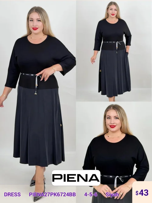 Платье DIAGONAL (Black, модель PIENA27PK6724BB) оптом