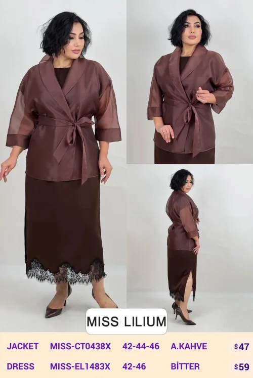 Платье DIAGONAL (Brown, модель MISS-EL1483X) оптом
