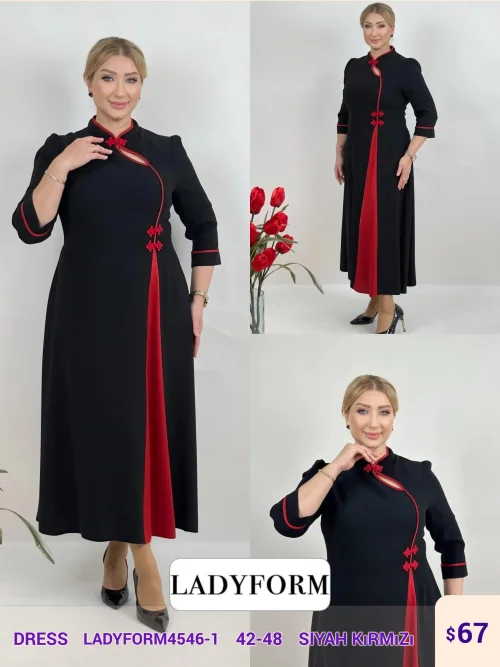 Платье DIAGONAL (Red, модель LADYFORM4546-1) оптом
