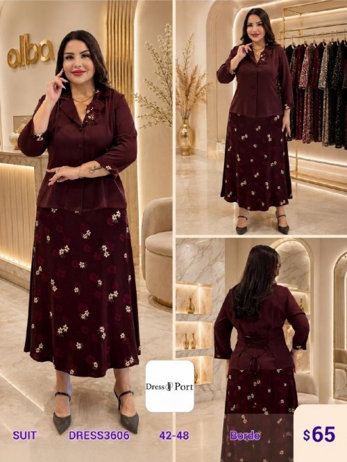 Костюмы и комплекты DIAGONAL (Burgundy, модель DRESS3606) оптом