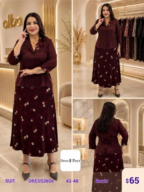 Костюмы и комплекты DIAGONAL (Burgundy, модель DRESS3606) оптом
