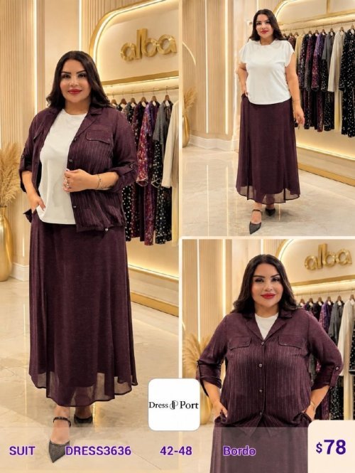 Костюмы и комплекты DIAGONAL (Burgundy, модель DRESS3636) оптом