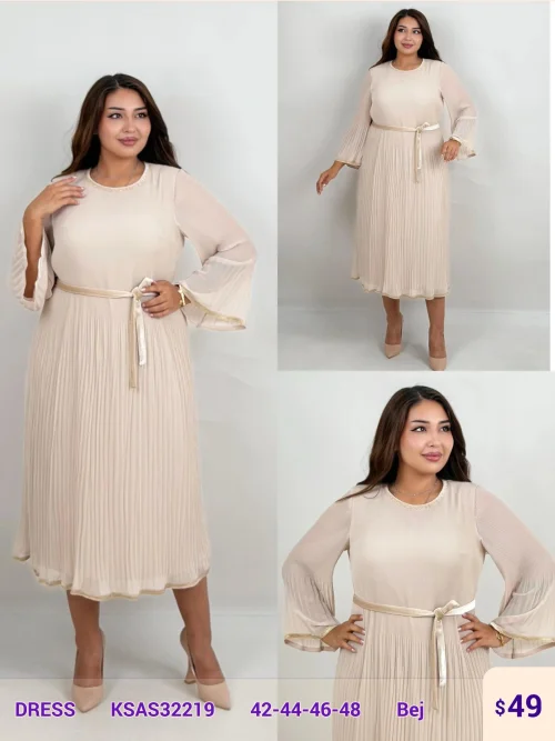 Платье DIAGONAL (Beige, модель KSAS32219) оптом