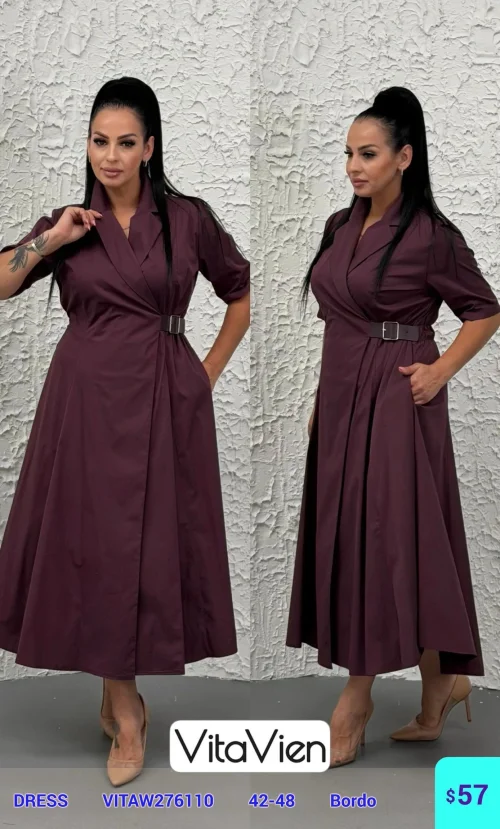 Платье DIAGONAL (Burgundy, модель VITAW276110) оптом