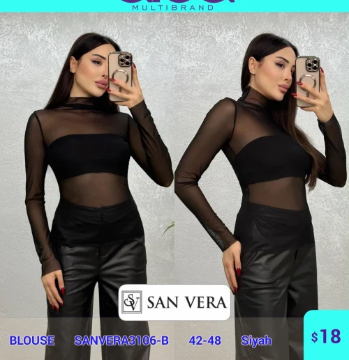 Блузка DIAGONAL (Черный, модель SANVERA3106-B) оптом