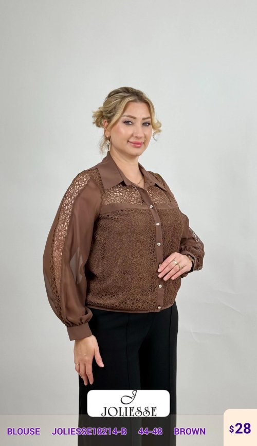 Блузка DIAGONAL (Brown, модель JOLIESSE18214-B) оптом