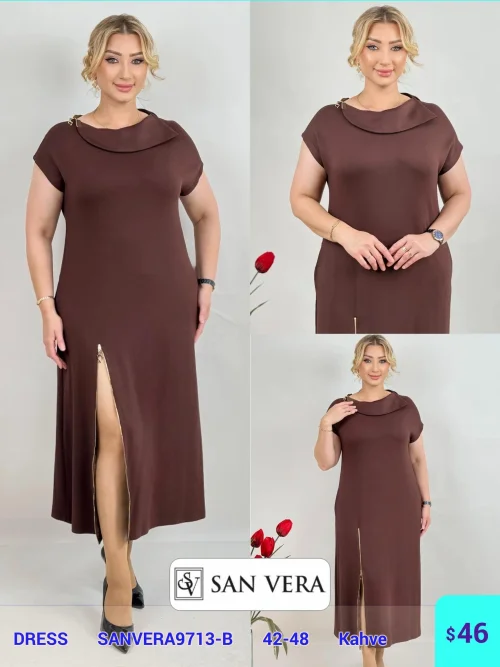 Платье DIAGONAL (Brown, модель SANVERA9713-B) оптом