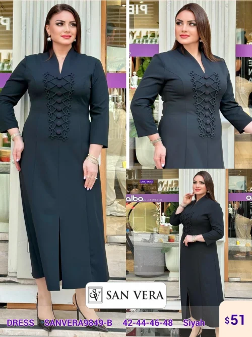 Платье DIAGONAL (Black, модель SANVERA9849-B) оптом