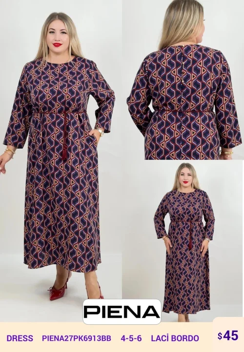Платье DIAGONAL (Burgundy, модель PIENA27PK6913BB) оптом