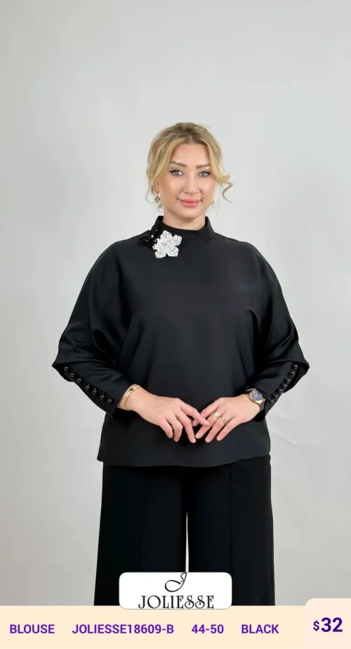 Блузка DIAGONAL (Black, модель JOLIESSE18609-B) оптом