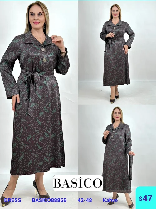 Платье DIAGONAL (Brown, модель BASICO8886B) оптом