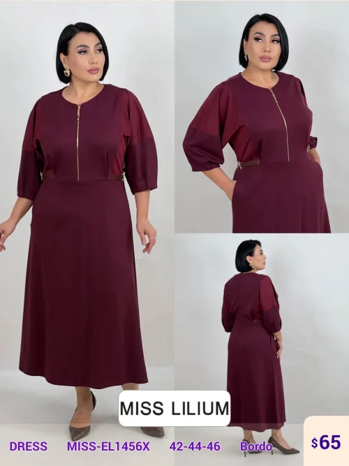 Платье DIAGONAL (Burgundy, модель MISS-EL1456X) оптом