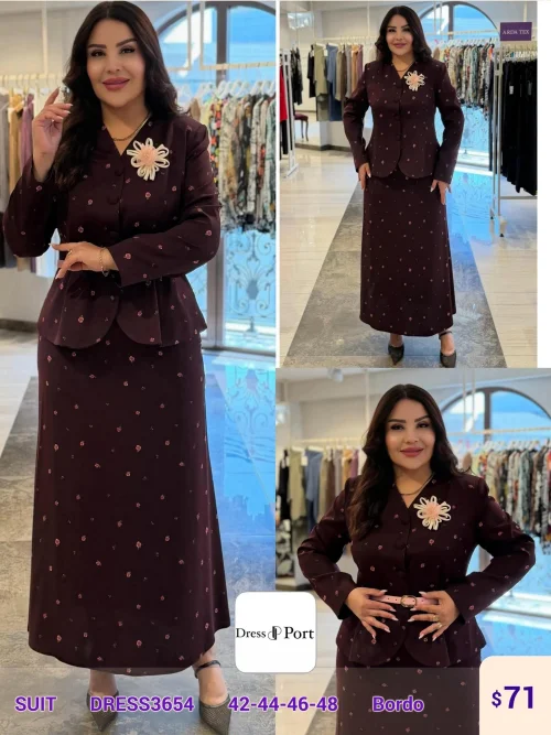 Костюмы и комплекты DIAGONAL (Burgundy, модель DRESS3654) оптом