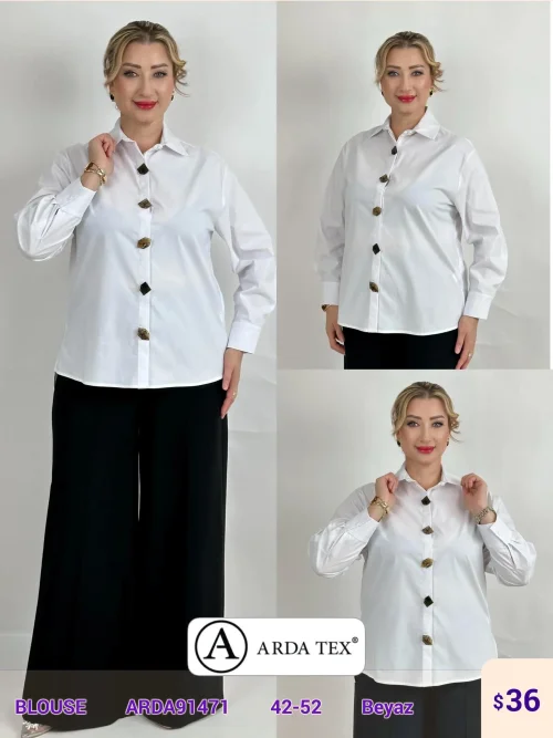 Блузка DIAGONAL (White, модель ARDA91471) оптом
