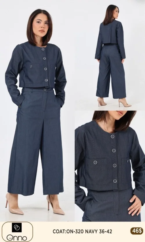 Пальто DIAGONAL (Navy, модель ON-320) оптом