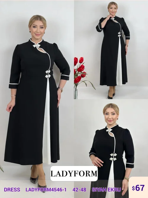 Платье DIAGONAL (Black, модель LADYFORM4546-1) оптом