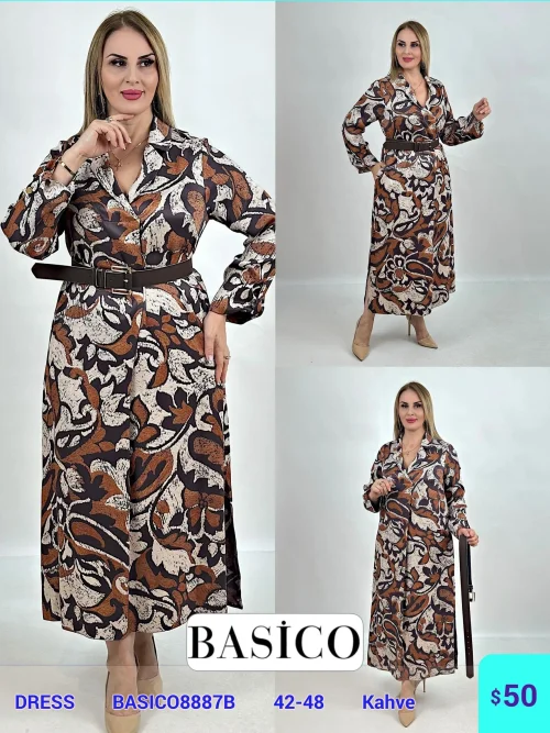Платье DIAGONAL (Brown, модель BASICO8887B) оптом