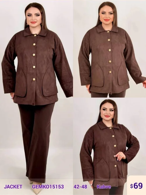 Жакет DIAGONAL (Brown, модель GEMK015153) оптом