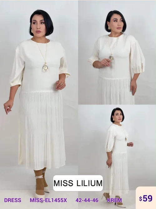 Платье DIAGONAL (Cream, модель MISS-EL1455X) оптом