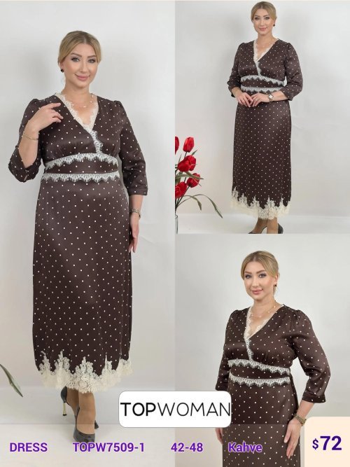 Платье DIAGONAL (Brown, модель TOPW7509-1) оптом