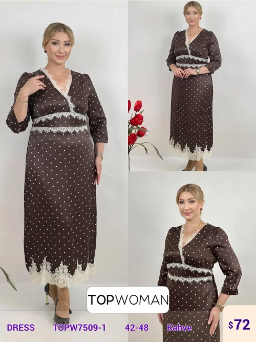 Платье DIAGONAL (Brown, модель TOPW7509-1) оптом