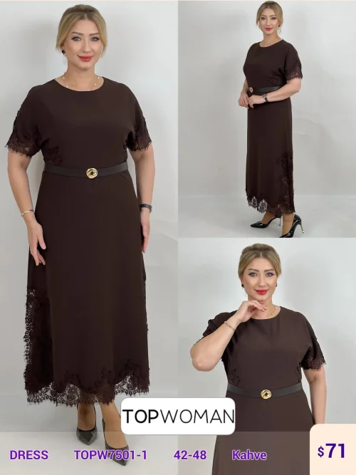 Платье DIAGONAL (Brown, модель TOPW7501-1) оптом