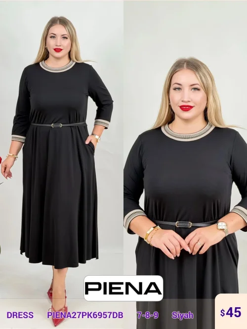 Платье DIAGONAL (Black, модель PIENA27PK6957DB) оптом