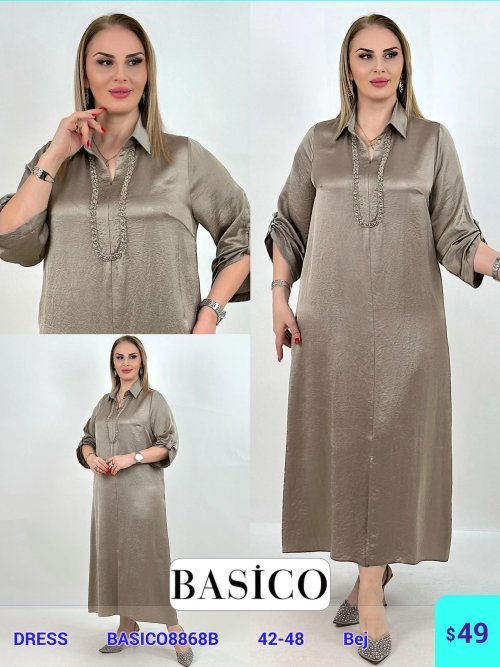 Платье DIAGONAL (Бежевый, модель BASICO8868B) оптом