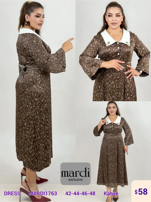 Платье DIAGONAL (Brown, модель MARDI1763) оптом