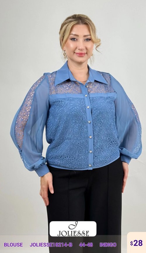 Блузка DIAGONAL (Navy, модель JOLIESSE18214-B) оптом