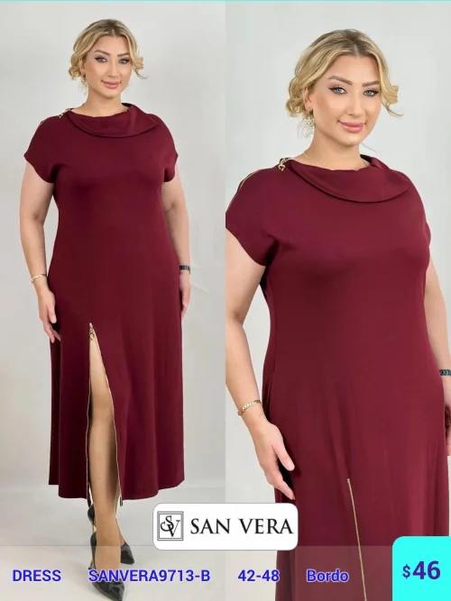 Платье DIAGONAL (Burgundy, модель SANVERA9713-B) оптом