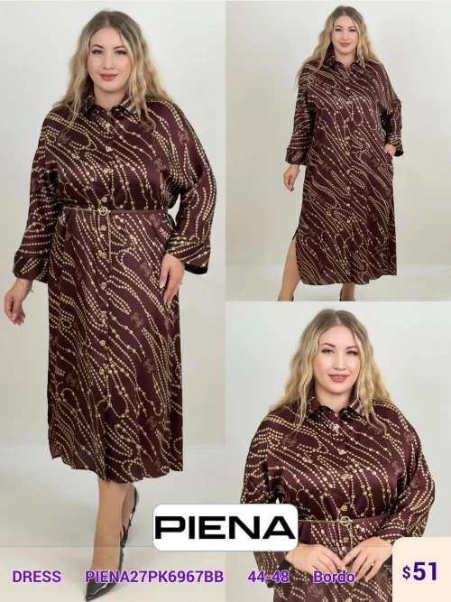 Платье DIAGONAL (Burgundy, модель PIENA27PK6967BB) оптом