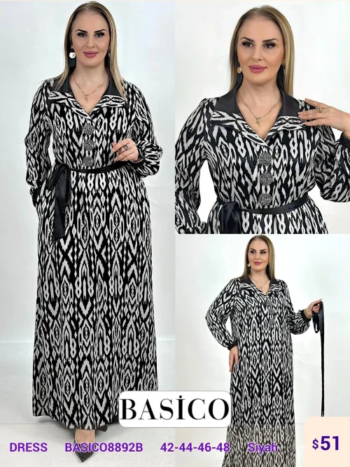 Платье DIAGONAL (Black, модель BASICO8892B) оптом