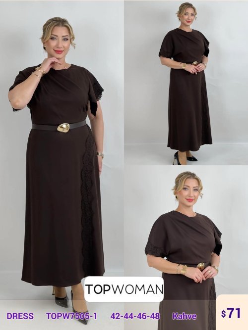 Платье DIAGONAL (Brown, модель TOPW7505-1) оптом