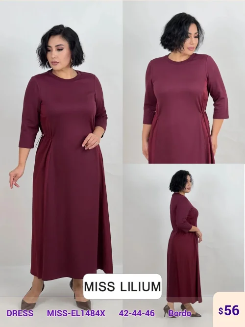 Платье DIAGONAL (Burgundy, модель MISS-EL1484X) оптом