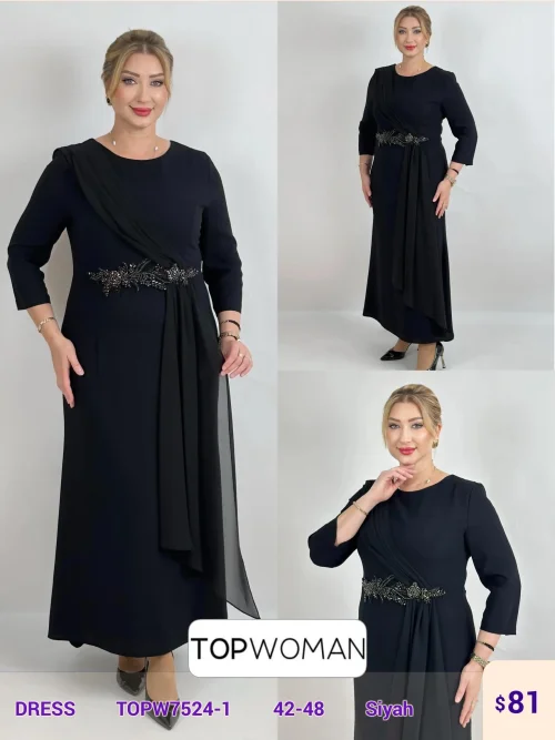 Платье DIAGONAL (Black, модель TOPW7524-1) оптом