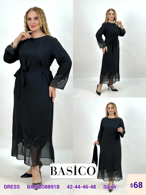 Платье DIAGONAL (Black, модель BASICO8891B) оптом