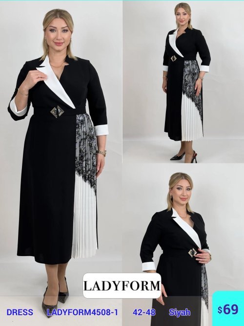 Платье DIAGONAL (Black, модель LADYFORM4508-1) оптом