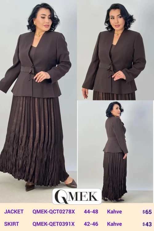 Жакет DIAGONAL (Brown, модель QMEK-QCT0278X) оптом