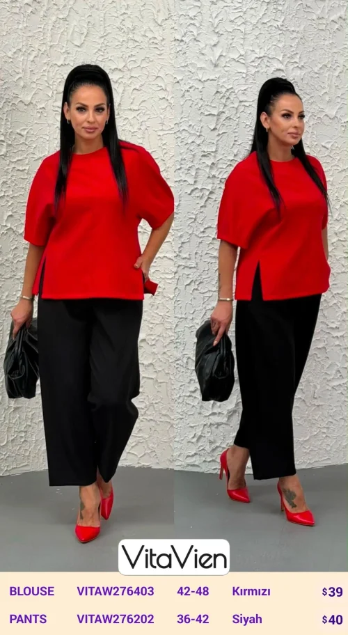 Блузка DIAGONAL (Red, модель VITAW276403) оптом