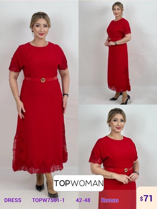 Платье DIAGONAL (Red, модель TOPW7501-1) оптом