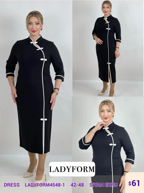 Платье DIAGONAL (Black, модель LADYFORM4548-1) оптом